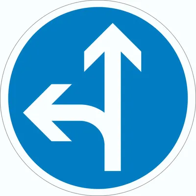 Produktbild von Aufkleber Kreis Fahrtrichtung geradeaus oder links Symbol Ø50mm