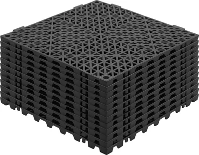 Zdjęcie produktu dla SucceBuy Modułowa poduszka blokująca, 12-pak mat drenażowych 30 x 30 cm, miękkie blokujące płytki podłogowe z PVC, antypoślizgowa konstrukcja do toalet, kuchni, basenów