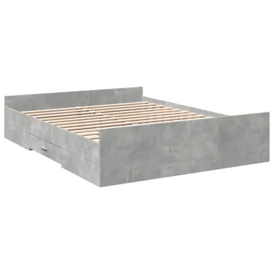 Produktbild von Bettgestell mit Schubladen Betongrau 150x200 cm Holzwerkstoff