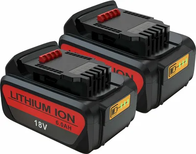 Obrázek produktu pro 2-Pack 18V 6,0Ah lithium-iontová baterie Náhradní baterie pro nářadí Baterie pro nářadí Dewalt DCB200 DCB184 DCB182 DCB180 DCB181 DCB201 DCB204 XR Slide COMBI