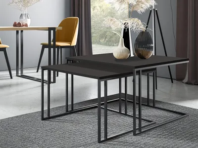 Obrázek produktu pro Set 2x konferenční stolek PTYSIA - černý / černý molet