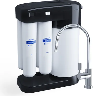 Produktbild von AQUAPHOR RO-102S Umkehrosmoseanlage mit 1 Wege Wasserhahn Trinkwasserfilter Reverse Osmosis System 100 GPD Membran für 380 Liter am Tag