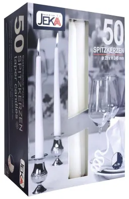 Produktbild von Spitzkerze snow 22x245mm 50Stück von Jeka