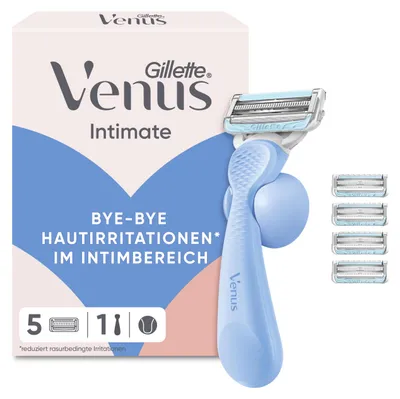 Zdjęcie produktu dla Gillette Venus Intimate, maszynka do golenia + 5 wymiennych ostrzy