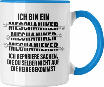 Produktbild von Trendation - KFZ Mechaniker Geschenk Lustig Tasse Automechaniker Werkstatt Tasse (Blau)