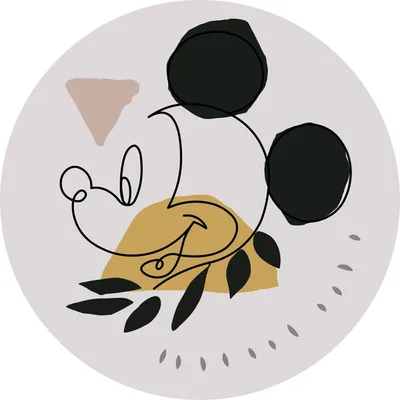 Produktbild von Disney selbstklebende runde Tapete Mickey Mouse Grau, Gelb und Rosa - 612720 - Ø 128 cm