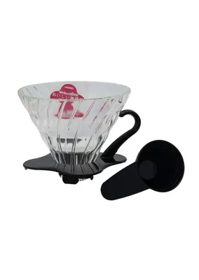 Zdjęcie produktu dla Hario V60, Dripper, Czarny, Przezroczysty, Szkło, 4 kub., 1 szt.