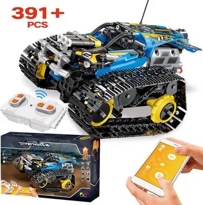 Obrázok produktu pre 391ks Creator APP Remote Control Auto tehly Technik RC Sledovaný Racer Model Stavebné bloky Hračky pre deti Darčeková modrá