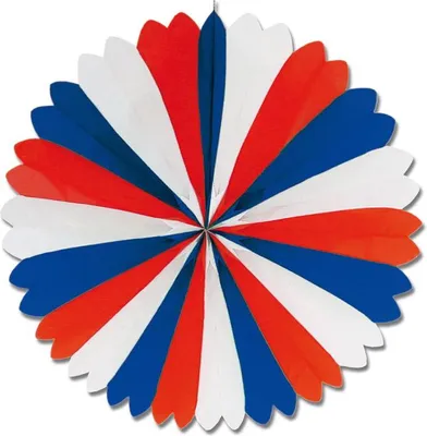 Produktbild von Dekofächer Blau-Weiß-Rot 60cm, schwer entflammbar