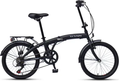 Produktbild von WYNN Faltrad 20 Zoll FOLD1.0 schwarz Rahmenhöhe 27 cm Damen Herren Klapprad 6 Gänge V-Brake