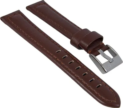 Produktbild von Uhrenarmband Kalbleder braun Breitdornschließe Minott 27858, Stegbreite:18mm, Schließe:Silbern