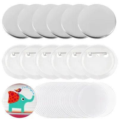 Image de 98 pièces de matériel pour fabriquer des badges, idéal pour les projets de bricolage