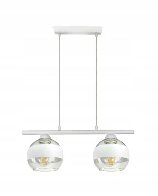 Zdjęcie produktu dla Lampa Wisząca Sufitowa Żyrandol Biała Szklane Kule White Belt BZR2 LED E27