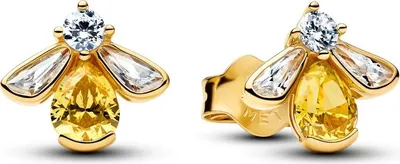 Produktbild von Pandora Ohrstecker Honigbiene Zirkonia 14 Karat Vergoldet 264559C01