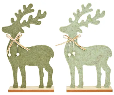 Produktbild von Grüner Rentier Aufsteller 2er Set, 18x31x5 cm als Weihnachtsdeko