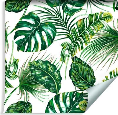 Produktbild von 10m VLIES TAPETE Rolle Grün Tropische Blätter NATUR XXL