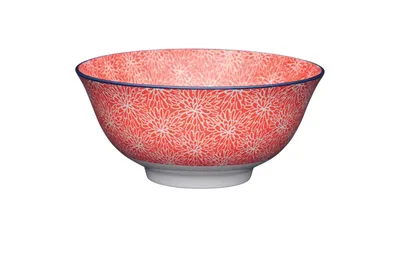 Zdjęcie produktu dla KitchenCraft ECMKCBOWL37SET - Zestaw ceramicznych misek z motywem japońskich kwiatów.