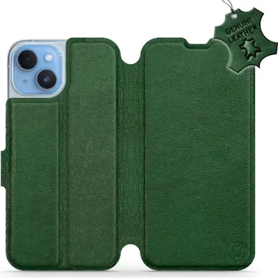 Produktbild von Echtleder Handyhülle für iPhone 14, Mobiwear Leather, Grün
