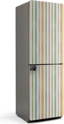 Zdjęcie produktu dla Paski w delikatnych kolorach - Magnetyczna osłona lodówki - Magnetyczna folia dekoracyjna do kuchni - Magnetyczna dekoracja lodówki - Samoprzylepna tablica magnetyczna - Folia magnetyczna na drzwi lodówki - 60x180 cm