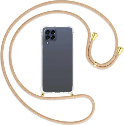 Produktbild von Handykette Backcover-Schutzhülle mit Band (Metall goldfarben) für Samsung Galaxy M53 5G - beige