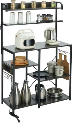 Productafbeelding van Famanu keukenkast met 7 niveaus en 8 haken - 900 x 400 x 1460 mm