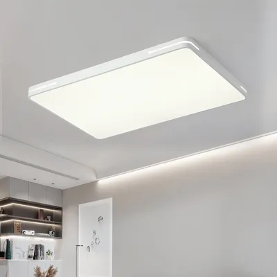Produktbild von Style home 192W LED Deckenleuchte Deckenlampe, 90x60x5cm voll dimmbar mit Fernbedienung, Rechteckig für Wohnzimmer Schlafzimmer Küche Weiß