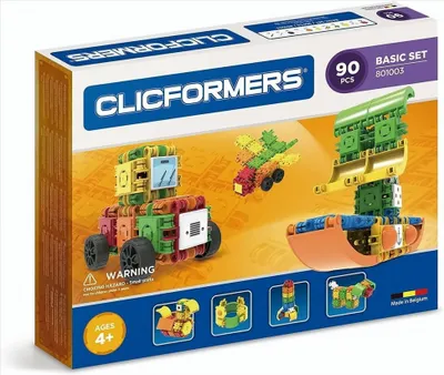 Produktbild von Clicformers Bausteine für Kinder ab 3 Jahre, kreatives Lernspielzeug im ​​90 teiligen Basisset