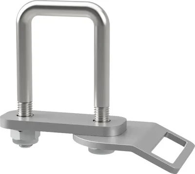 Immagine prodotto di Bullone a U M10 con piastra di serraggio, occhiello di fissaggio e dadi rimorchio zincato SUPROD, M10, LW=41, LH=85 mm