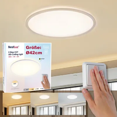 LED-Deckenleuchte Ø 42 cm, 24 W, 2800 lm, CCT 3000-6500 K, IP44