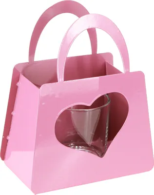 Produktbild von Windlicht Rosa Metall Herzform Glaseinsatz Deko 18cm 2er Set, 2 Stück