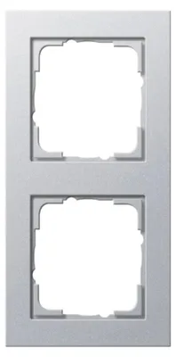 Produktbild von Gira REV E2 Abdeckrahmen 2-fach Aluminium für Schalter & Steckdosen