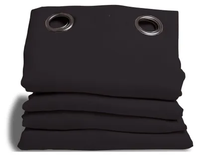 Schallschutzvorhang 3-in-1, schwarz, 140x260 cm, Ösen