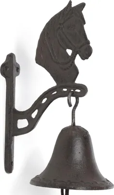Produktbild von Moritz Türglocke Glocke Pferd Pferdekopf braun Wandglocke Gartendeko Gusseisen Rustikal Antik Design Stil Retro Klingel