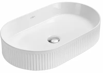 Produktbild von Mexen Grovo Aufsatzwaschbecken geriffelt 49 x 31 cm, weiß - 22304900