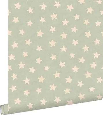 Produktbild von ESTAhome Tapete kleine Sterne Grün und Beige 50 x 900 cm