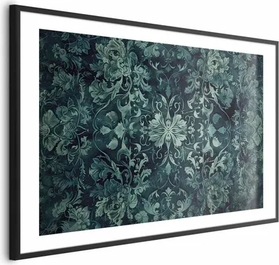 Produktbild von Posterpapier Poster - Carpet Ornaments in Emerald Shades 60x40 cm Muster p-H-10001-ao-a