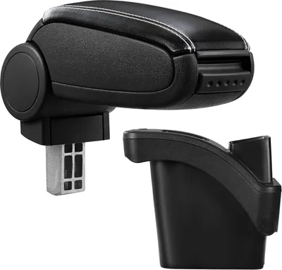 Image de Accoudoir central Cuir Noir Couture Blanc pour Renault Megane II 2002-2009