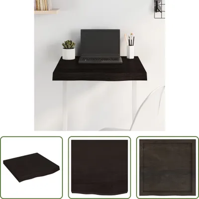 Produktbild von The Living Store Tischplatte Dunkelbraun 60x60x(2-6)cm Massivholz Eiche