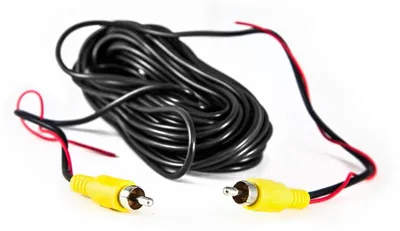 Produktbild von Carmedien 5m Rückfahrkamera Videokabel Cinch Kabel mit Steuerleitung Chinch Stecker gelb 5 Meter Anschlusskabel