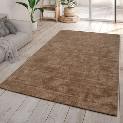 Produktbild von TT Home Wohnzimmer Teppich Handgeknüpft Kurzflor Unifarbenes Design Modern Skandinavisch Größe 120x170 cm