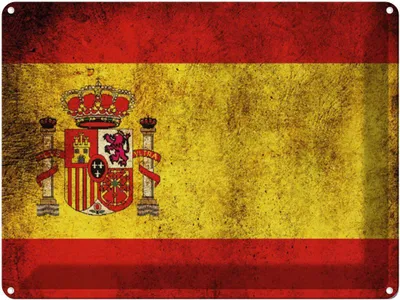 Produktbild von vianmo Blechschild 30x40 cm Flagge Spanien Fahne Wappen