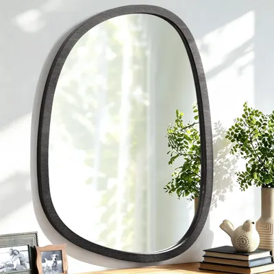 Immagine prodotto di Omgoods - Specchio da parete asimmetrico con cornice in legno