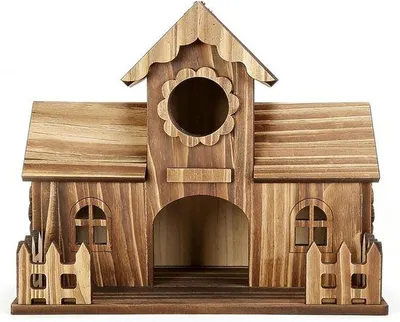 Produktbild von Vogelhaus aus Holz im rustikalen Design - 20x16x12 cm, für Garten, Balkon und Terrasse