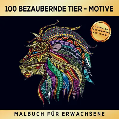 Produktbild von Malbuch für Erwachsene mit 100 bezaubernden Mandala-Tier-Motiven.
