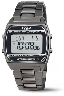 Zdjęcie produktu dla Zegarek Boccia 3738-07 z cyferblatem w kolorze tytanowo-czarnym