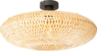 Produktbild von QAZQA - Orientalisch Orientalische Deckenlampe Bambus 50 cm - Ostrava I Wohnzimmer I Schlafzimmer - Bamboo Rund - LED geeignet E27