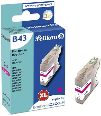 Produktbild von Pelikan B43 Magenta, Hohe (XL-) Ausbeute, Magenta, Tinte auf Pigmentbasis, 1 Stück(e), 1200 Seiten, Einzelpackung