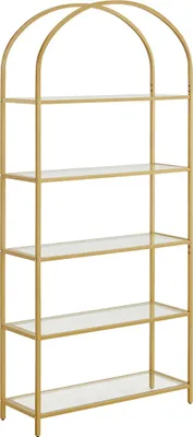 Produktbild von Bücherregal mit 5 Einlegeböden aus gehärtetem Glas