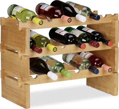 Image de relaxdays Casier à vin brun 60,0 x 28,5 x 45,0 cm