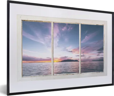 Produktbild von MuchoWow® Gerahmtes Poster Aussicht - Insel - Meer 60x40 cm - Poster mit Schwarzem Bilderrahmen Wandposter Rahmen Foto Bilder - Schlafzimmer - Plakat in Rahmen - Drucken